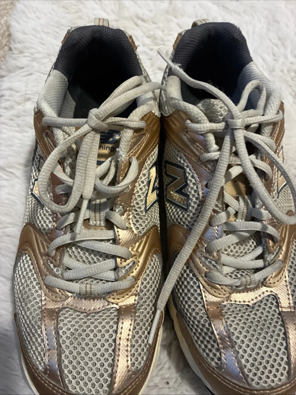 New Balance Women's Rose Gold and Gray Athletic Sneakers